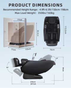 RelaxRelife Ganzkörper-Massagesessel mit Touchscreen, Schwarz - Image 2