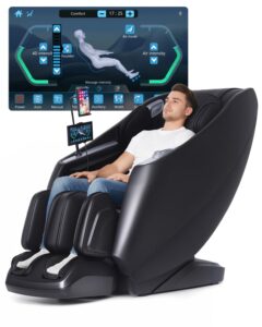 RelaxRelife Ganzkörper-Massagesessel mit Touchscreen, Schwarz