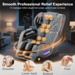 yewglen Massagesessel mit 14 Rollen, 8 Airbags, Wärme, Zero Gravity und Bluetooth, PU-Leder Schwarz - Image 2