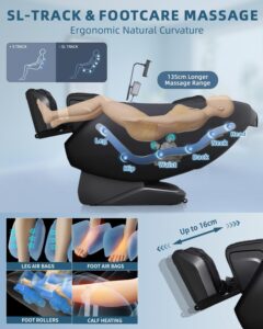 RelaxRelife Ganzkörper-Massagesessel mit Touchscreen, Schwarz - Image 6