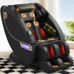 Gegcucey Massagesessel mit 14 Massagepunkten, 8 Airbags, Wärme, Fußrollen, Bluetooth und Zero Gravity