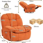 LONXIU elektrischer Relaxsessel mit Massage, Heizung, Ladeanschluss und verstellbarer Rückenlehne, Orange - Image 4