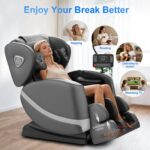 Ganzkörper-Massagesessel mit 14 Rollen, 8 Airbags, Zero Gravity, Wärme, Fußmassage und Bluetooth, Dunkelgrau - Image 5