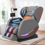 yewglen Massagesessel mit 14 Rollen, 8 Airbags, Wärme, Zero Gravity und Bluetooth, PU-Leder Schwarz