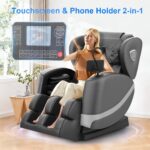Ganzkörper-Massagesessel mit 14 Rollen, 8 Airbags, Zero Gravity, Wärme, Fußmassage und Bluetooth, Dunkelgrau - Image 4