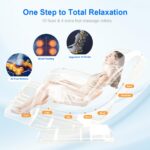 Ganzkörper-Massagesessel mit 14 Rollen, 8 Airbags, Zero Gravity, Wärme, Fußmassage und Bluetooth, Hellgrau - Image 4