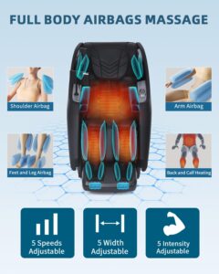 RelaxRelife Ganzkörper-Massagesessel mit Touchscreen, Schwarz - Image 5