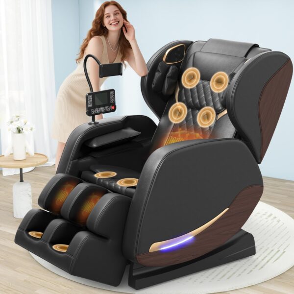 yewglen Massagesessel mit 14 Rollen, 8 Airbags, Wärme, Zero Gravity, Bluetooth und Touchscreen