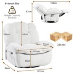 LONXIU elektrischer Relaxsessel mit Massage, Heizung, Ladeanschluss und verstellbarer Rückenlehne, Weiß - Image 7