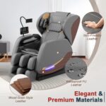 yewglen Massagesessel mit 14 Rollen, 8 Airbags, Wärme, Zero Gravity und Bluetooth, PU-Leder Schwarz - Image 6