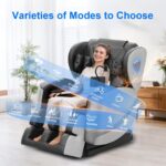 Ganzkörper-Massagesessel mit 14 Rollen, 8 Airbags, Zero Gravity, Wärme, Fußmassage und Bluetooth, Hellgrau - Image 3