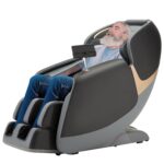ROTAI Massagesessel mit Zero Gravity, SL-Schiene, Shiatsu, Heizung, Bluetooth und Fußrollen, Schwarz