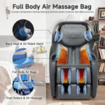 ROTAI Massagesessel mit Zero Gravity, SL-Schiene, Shiatsu, Heizung, Bluetooth und Fußrollen, Schwarz - Image 6