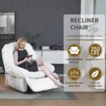 LONXIU elektrischer Relaxsessel mit Massage, Heizung, Ladeanschluss und verstellbarer Rückenlehne, Weiß - Image 2
