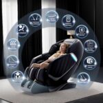 HealthRelife 3D Massagesessel mit 24 Luftkissen und 135 cm SL-Schiene, Schwarz - Image 2