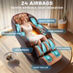 HealthRelife 3D Massagesessel mit 24 Luftkissen und 135 cm SL-Schiene, Braun - Image 3