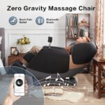ROTAI Massagesessel mit Zero Gravity, SL-Schiene, Shiatsu, Heizung, Bluetooth und Fußrollen, Schwarz - Image 3