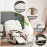 LONXIU elektrischer Relaxsessel mit Massage, Heizung, Ladeanschluss und verstellbarer Rückenlehne, Weiß - Image 6
