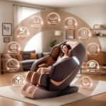 HealthRelife 3D Massagesessel mit 24 Luftkissen und 135 cm SL-Schiene, Braun - Image 2