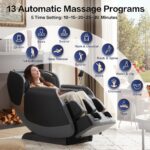 ROTAI Massagesessel mit Zero Gravity, SL-Schiene, Shiatsu, Heizung, Bluetooth und Fußrollen, Schwarz - Image 4