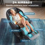 HealthRelife 3D Massagesessel mit 24 Luftkissen und 135 cm SL-Schiene, Schwarz - Image 3